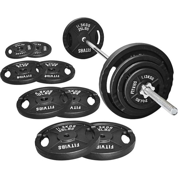 Fitvids 95lb Cast Iron Barbell Weight Set