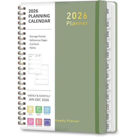2026 Weekly & Monthly Academic Planner A5