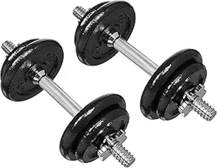 Amazon Basics Adjustable Dumbbell Hand Weight Set 38 pound Black