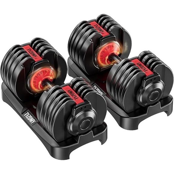 Adjustable Dumbbell Set 52.5 lbs Pair for Home Gym