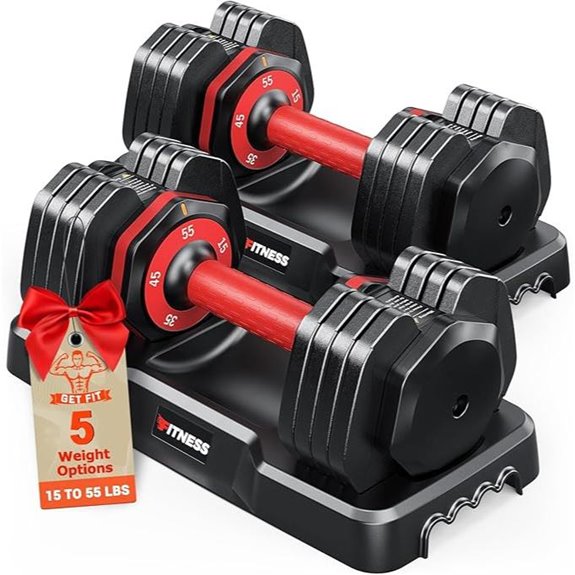 Adjustable Dumbbell Set for Home Gym 55/80lbs Pair