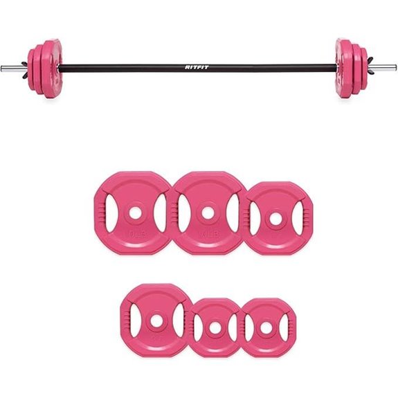 RitFit Adjustable Barbell Weight Set for Strength Training