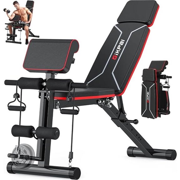 GIKPAL Adjustable Workout Bench with Leg Extension