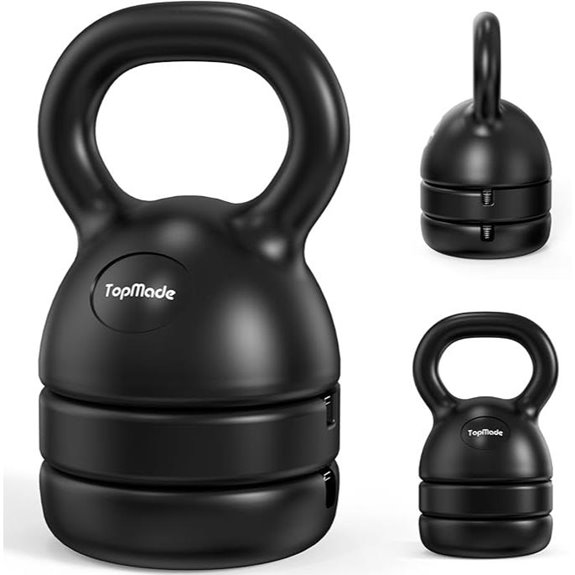 TopMade Adjustable Cast Iron Kettlebell Set for Workout