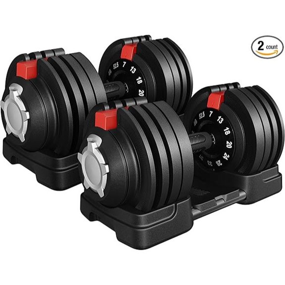 Yaheetech Adjustable Dumbbell Set with Tray