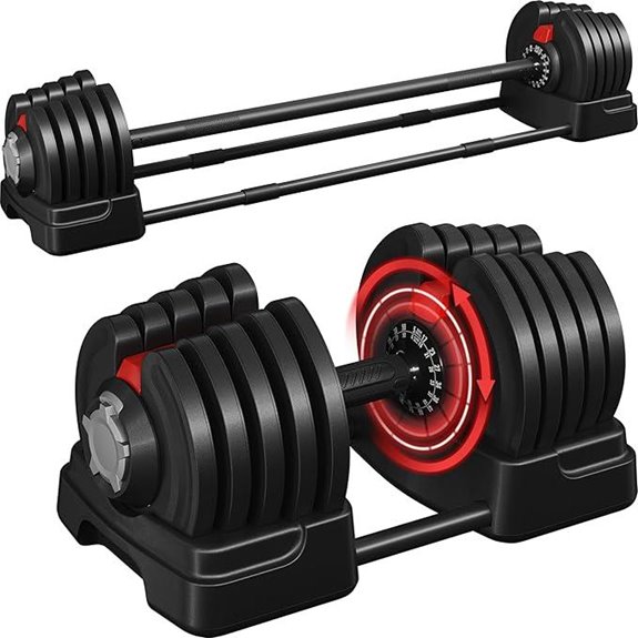 Yaheetech Adjustable Dumbbell Set with Tray
