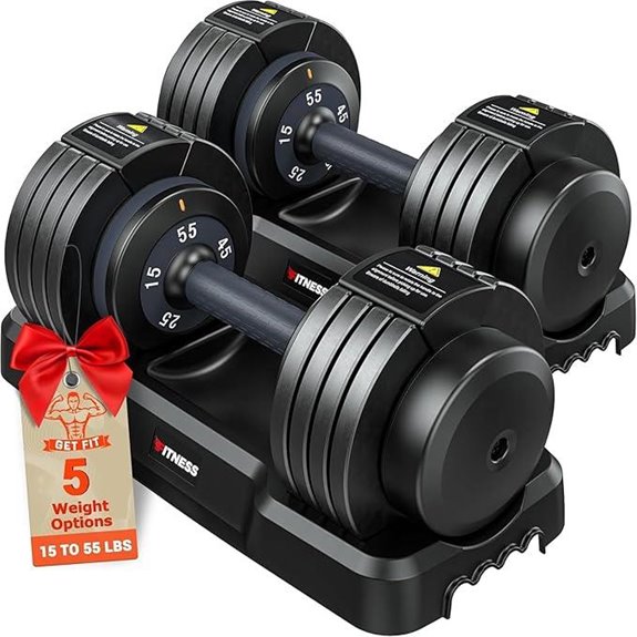 Adjustable Dumbbell Set with Anti-Slip Handles