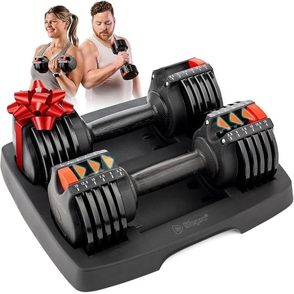 Lifepro Adjustable Dumbbells Set with Rack