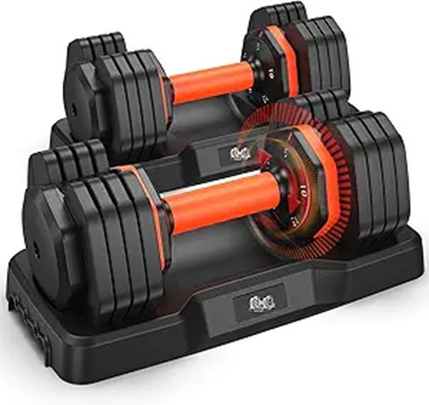 Adjustable Dumbbell Set of 2 with Storage Box
