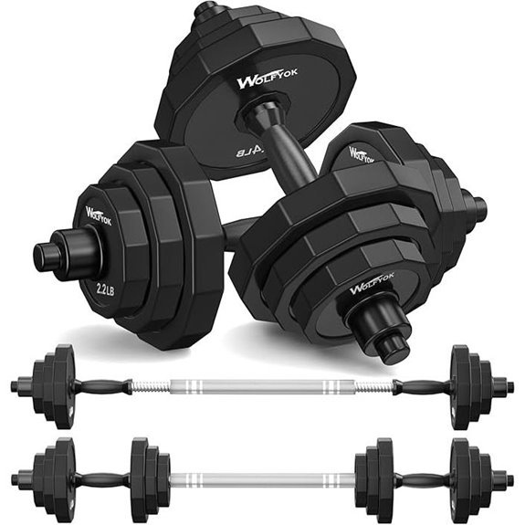 KISS GOLD Adjustable Dumbbell & Barbell Set for Home