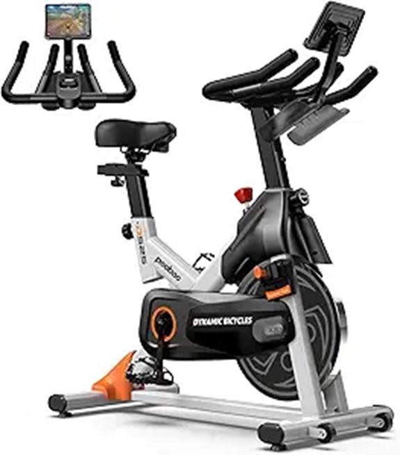Pooboo Adjustable Magnetic Exercise Bike with Seat
