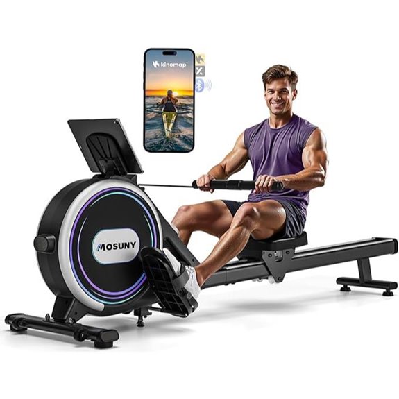 Magnetic Rowing Machine with Adjustable Resistance and App