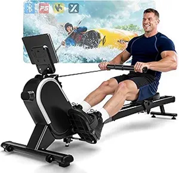 Magnetic Rowing Machine with Adjustable Resistance and App