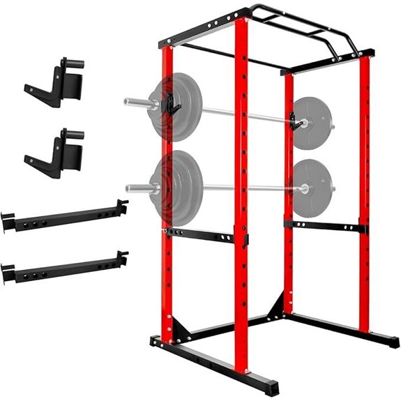 Power Cage with Adjustable Squat Bar 1200lb Capacity