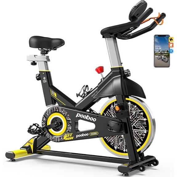 Pooboo Stationary Exercise Bike with Adjustable Resistance