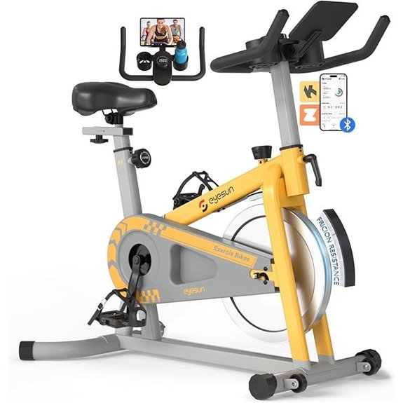 Indoor Exercise Bike with Adjustable Resistance and Upgraded Seat