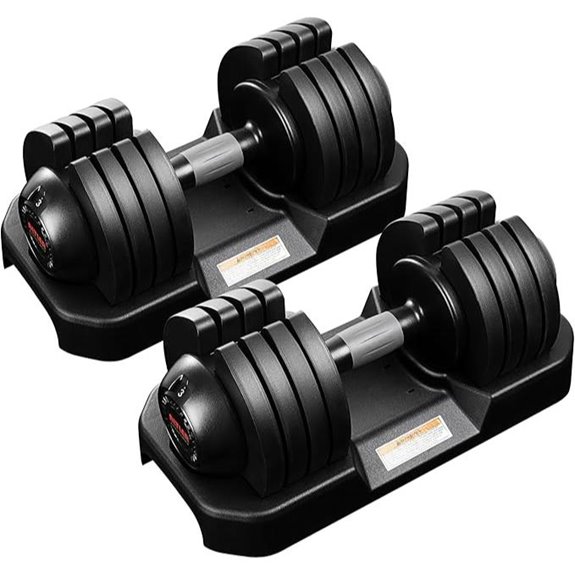 Adjustable Rubber Dumbbell Set with Locking Mechanism