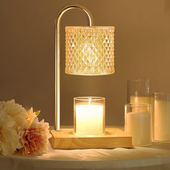 Amber Glass Candle Warmer Lamp with Timer