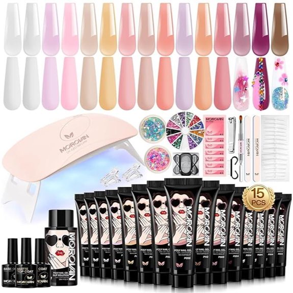 Poly Gel Nail Kit for Beginners with UV Light