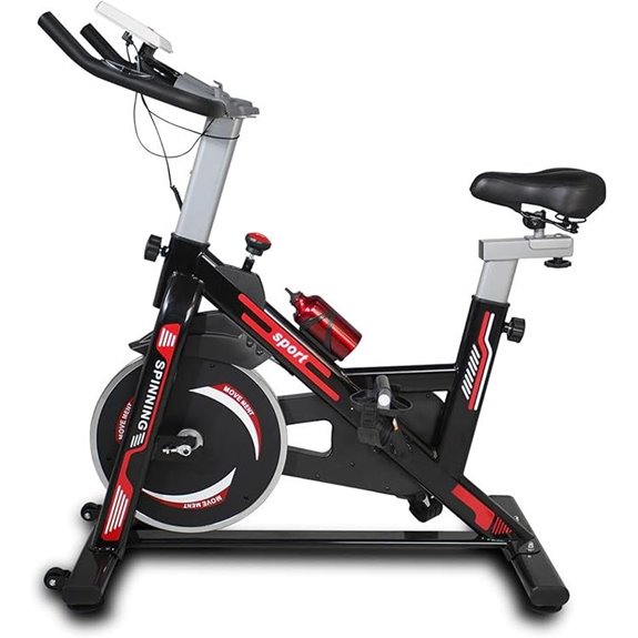 Spin Exercise Bike with Display and Water Bottle