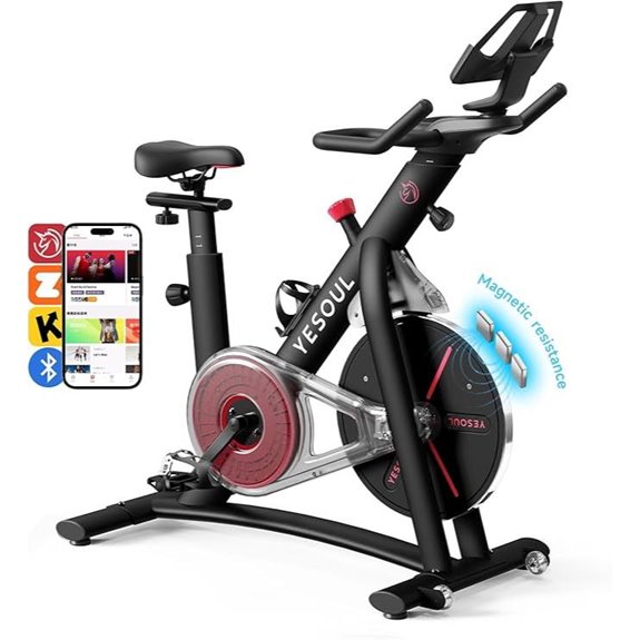 Yesoul Black Stationary Exercise Bike with Tablet Mount