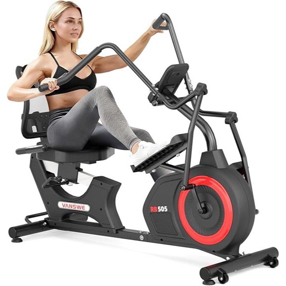VANSWE Recumbent Elliptical Bike with Bluetooth Resistance