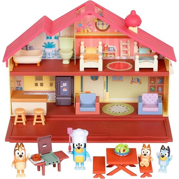 Bluey Toy House Playset with Family & BBQ Accessories