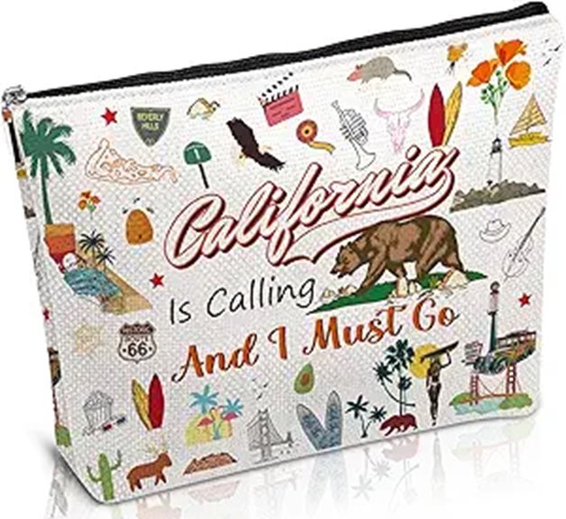California Travel Souvenirs Cosmetic Makeup Bag
