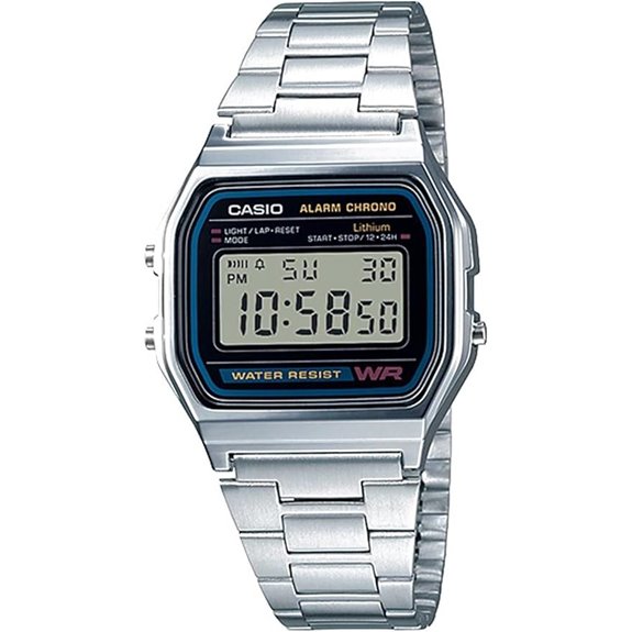 Casio A158WA Digital Watch with Alarm and LED Light