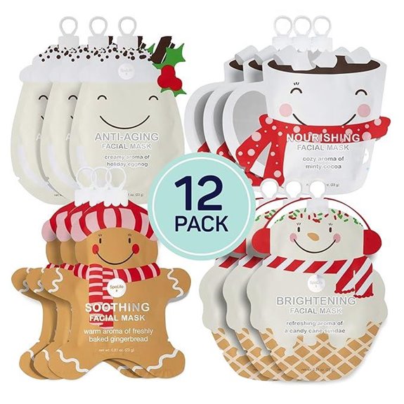 SpaLife Christmas Face Mask Bundle (12 Pack)