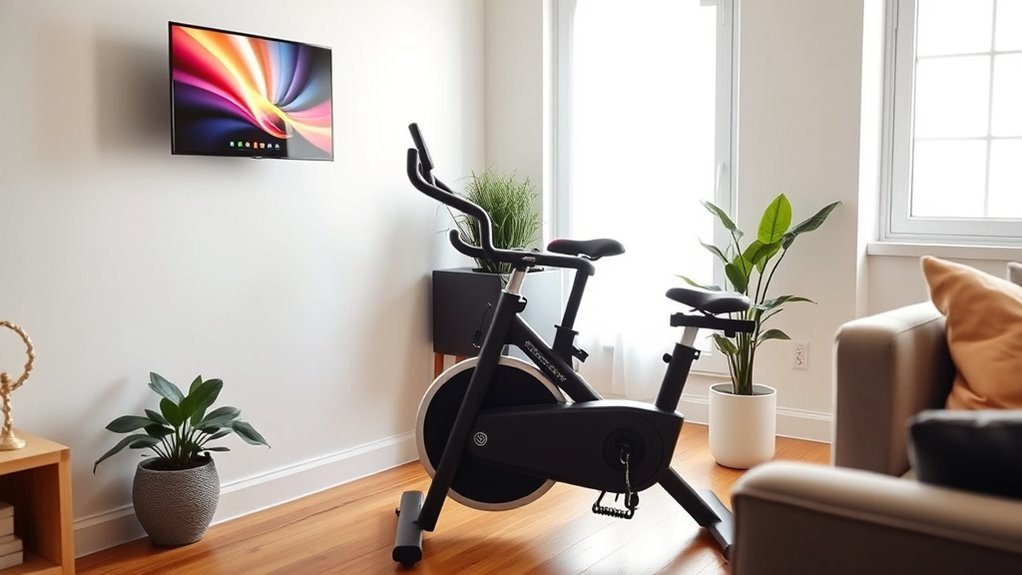 compact feature rich workout bike