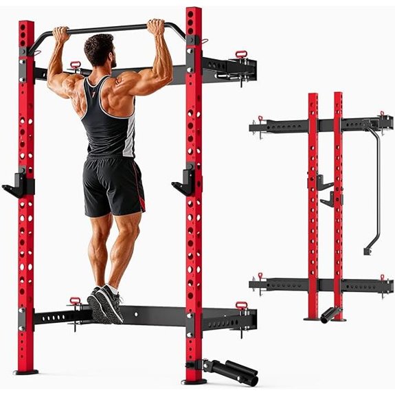 MU 2 x 2 Folding Power Rack with Pull-Up Bar