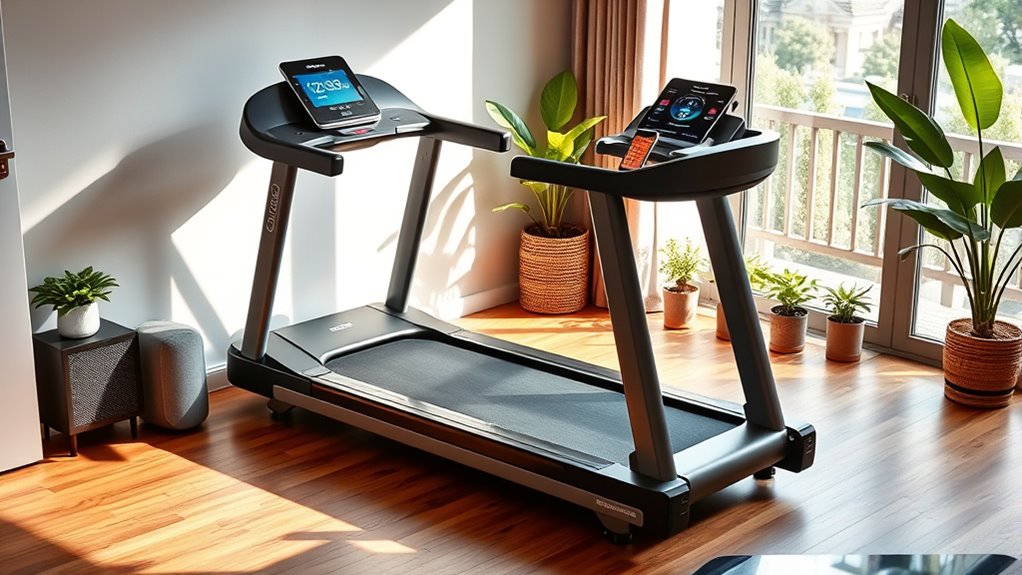 compact quiet connected treadmill