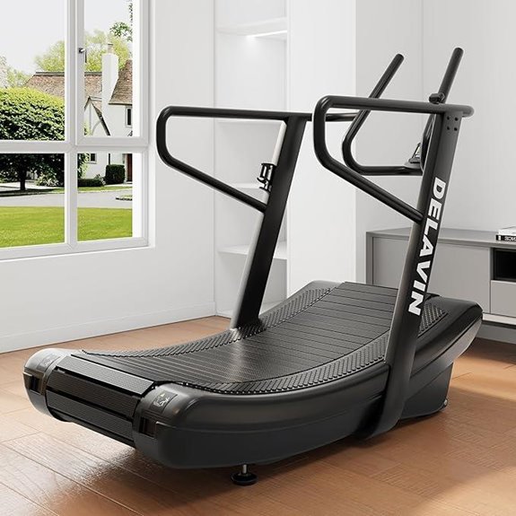DELAVIN Curved Manual Treadmill with Digital Display