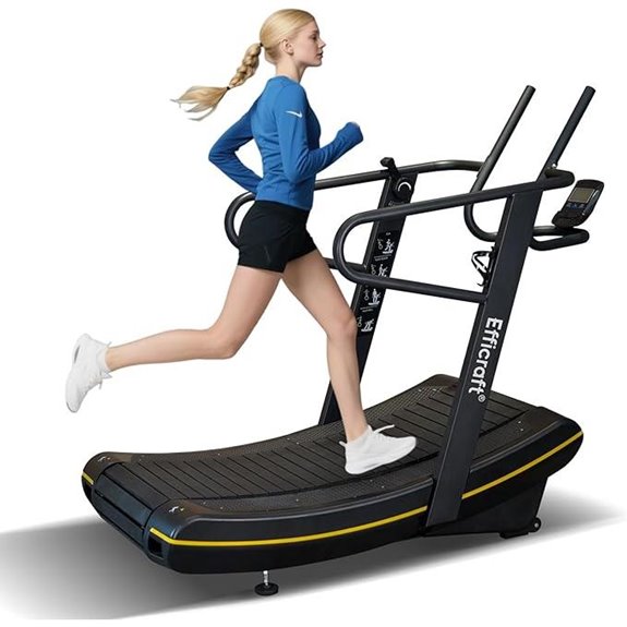Curved Manual Treadmill with Resistance & LCD Display