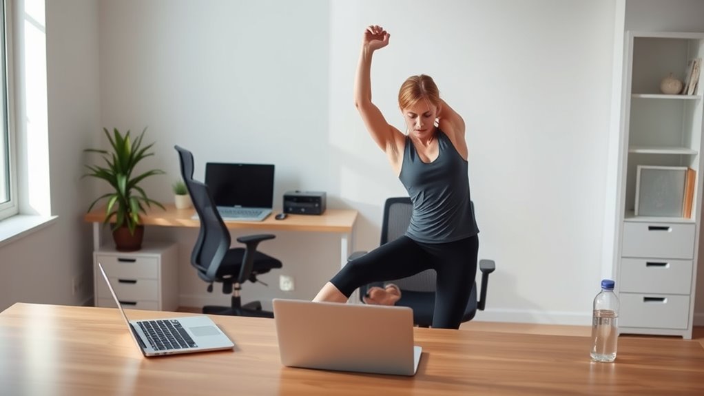 desk warm up promotes mobility