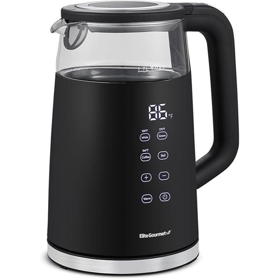 Elite Gourmet 1.7L Digital Touch Electric Tea Kettle