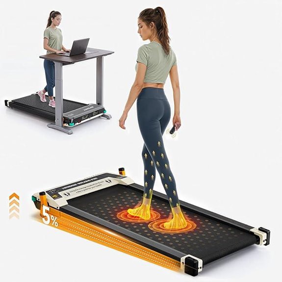 FUNRAY 2-in-1 Walking Pad Treadmill with Incline
