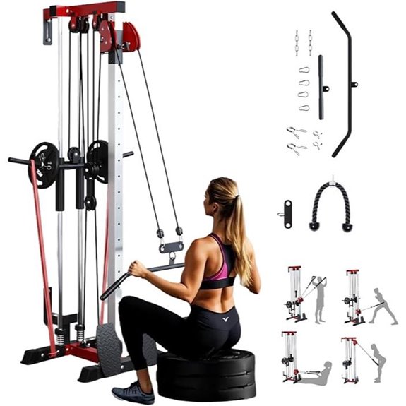 Wall Mounted Cable Station with Dual Pulley System