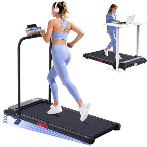 Electric Treadmill with Incline and Handles