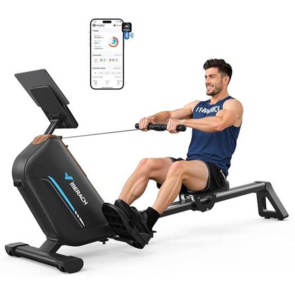 MERACH Electromagnetic Rowing Machine with Extended Rail