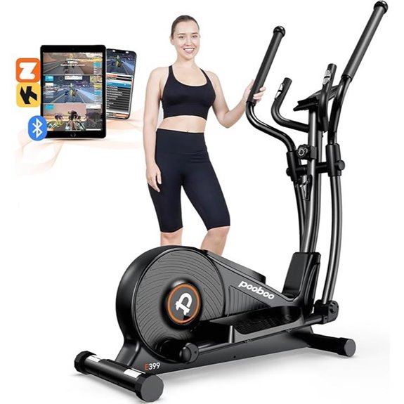 Pooboo Elliptical Machine with LCD & 16 Resistance Levels