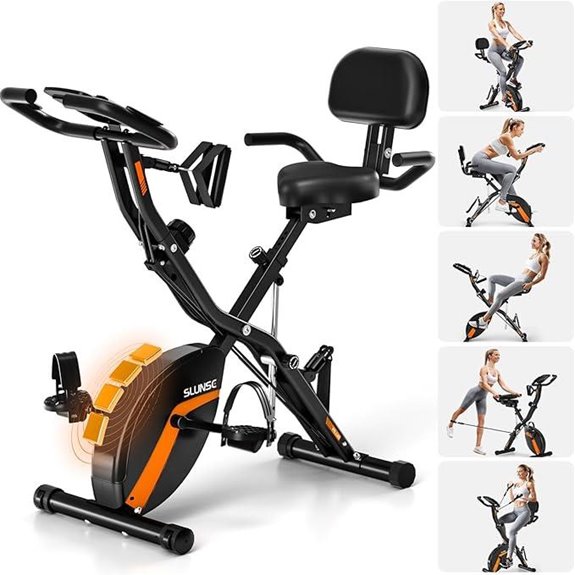 SLUNSE 5-in-1 Folding Exercise Bike with Resistance