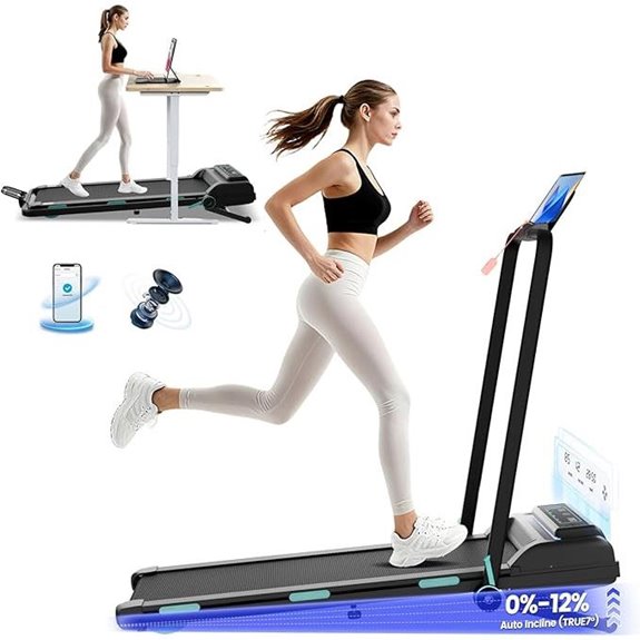 Foldable Treadmill with Incline Bluetooth & App Connectivity