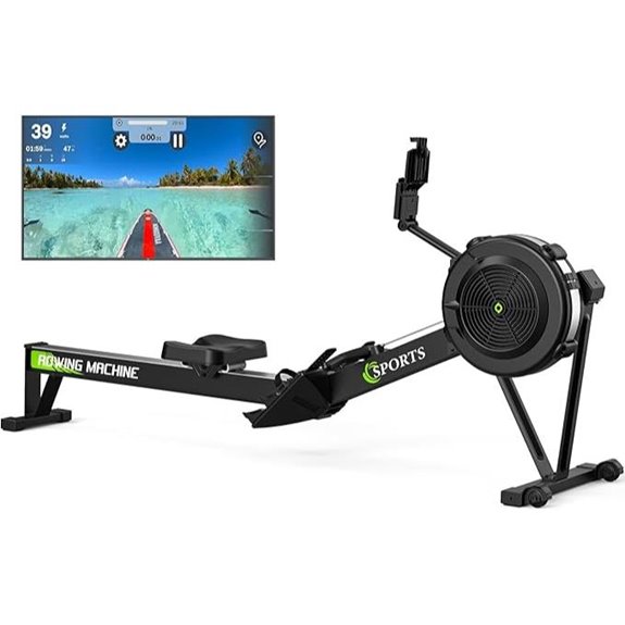 Foldable Indoor Rowing Machine with Bluetooth Display