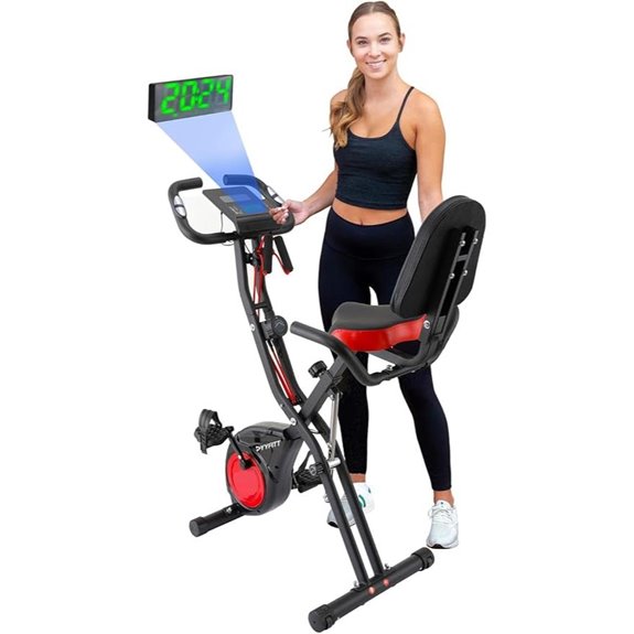 YYFITT 3-in-1 Folding Exercise Bike with Backrest