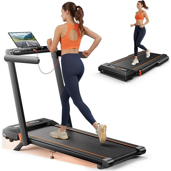 Foldable Treadmill with Incline Bluetooth App 300 lb