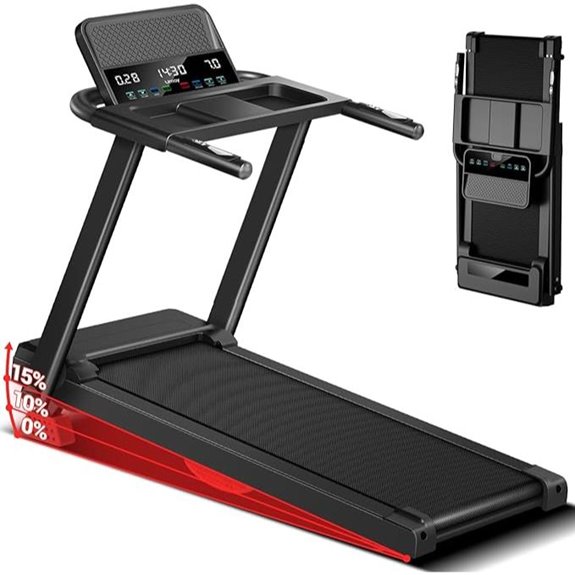 Folding Treadmill with Incline and Heart Rate Sensor
