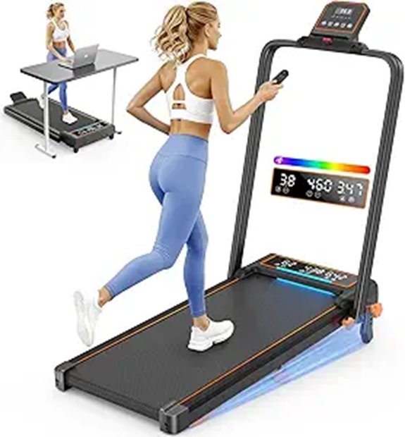 Foldable Walking Pad Treadmill with Incline & LED Display