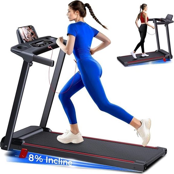 Foldable Treadmill with Incline Shock Absorbing 3.0HP